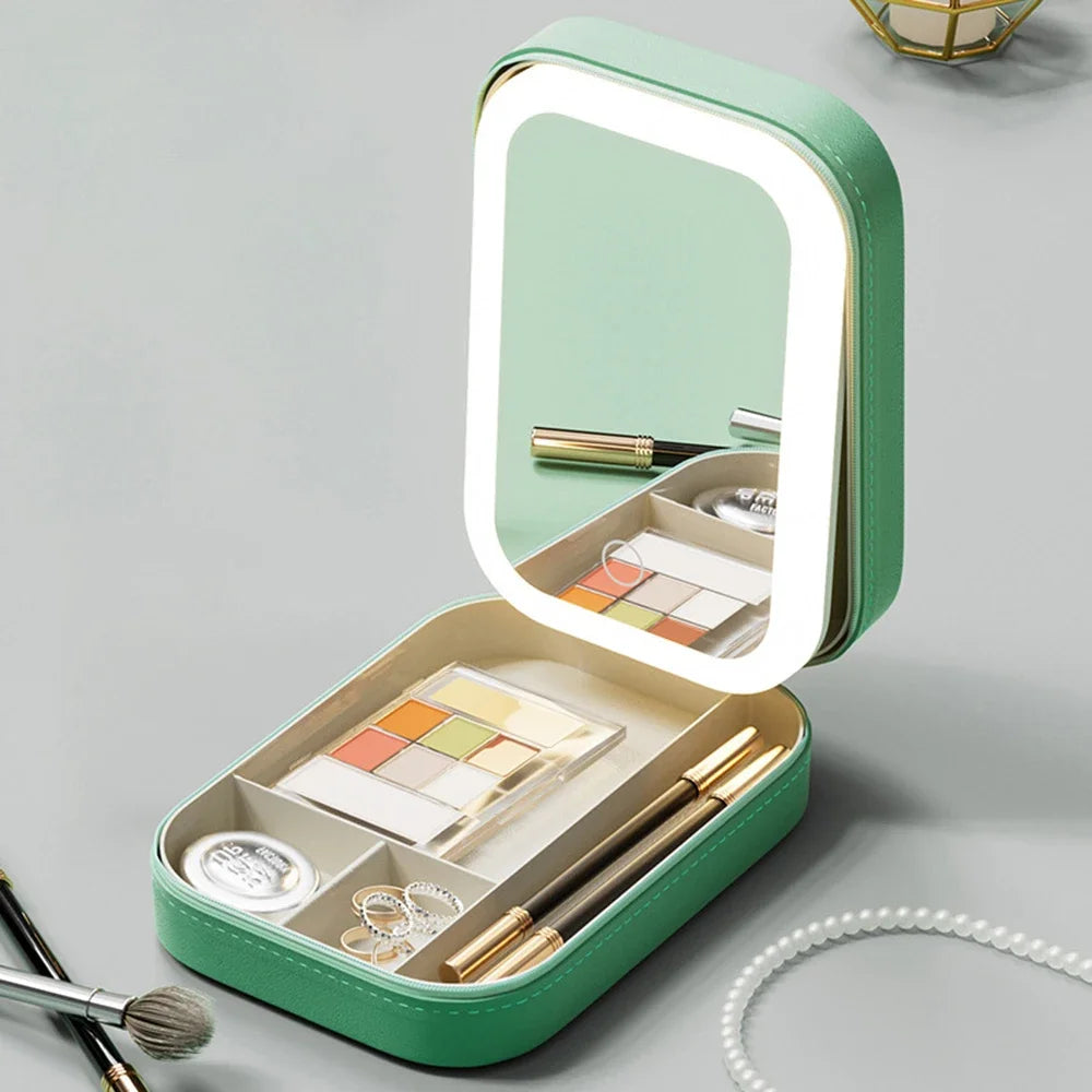 On-The-Go Mini LED Mirror Makeup case