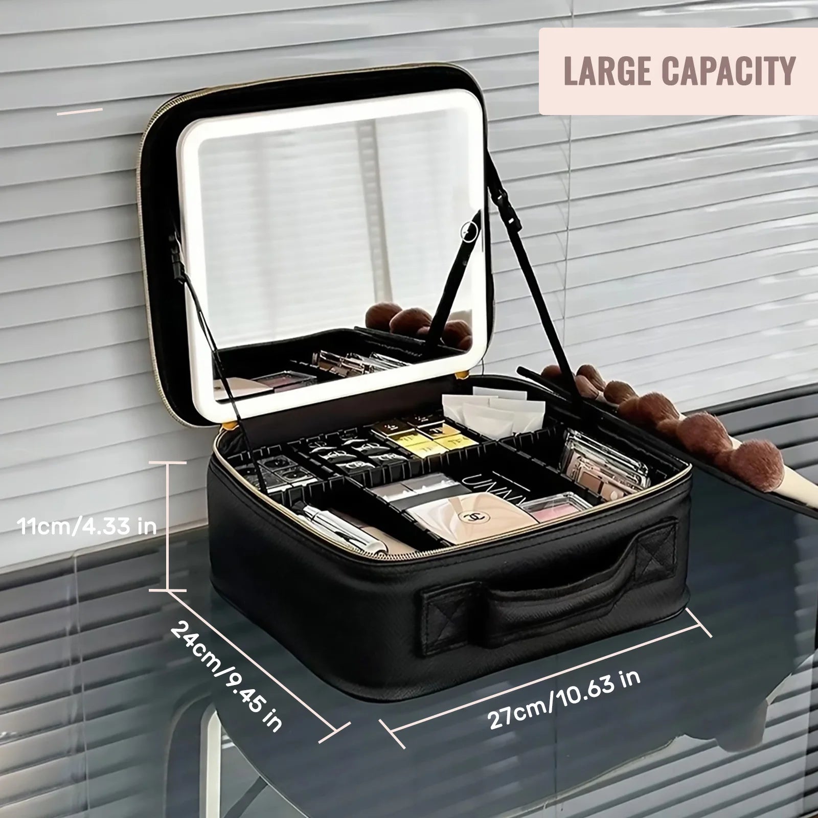 Makeup Organiser Case with LED Mirror