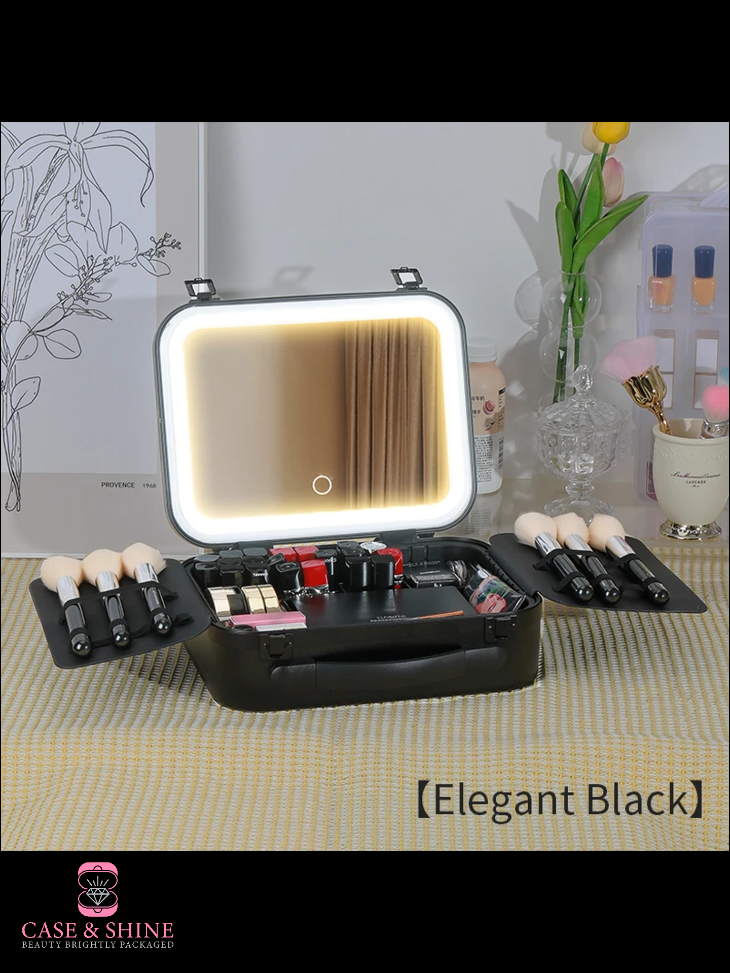 Luxury make-up organiser with LED mirror