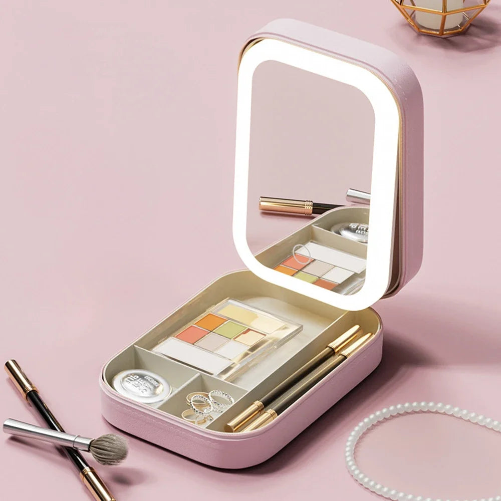 On-The-Go Mini LED Mirror Makeup case