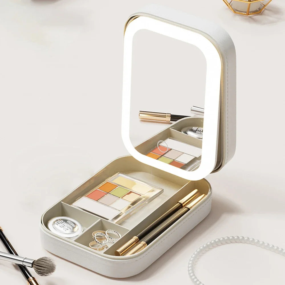 On-The-Go Mini LED Mirror Makeup case