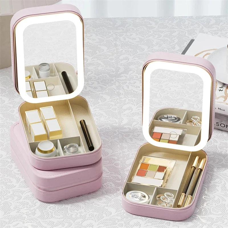 On-The-Go Mini LED Mirror Makeup case