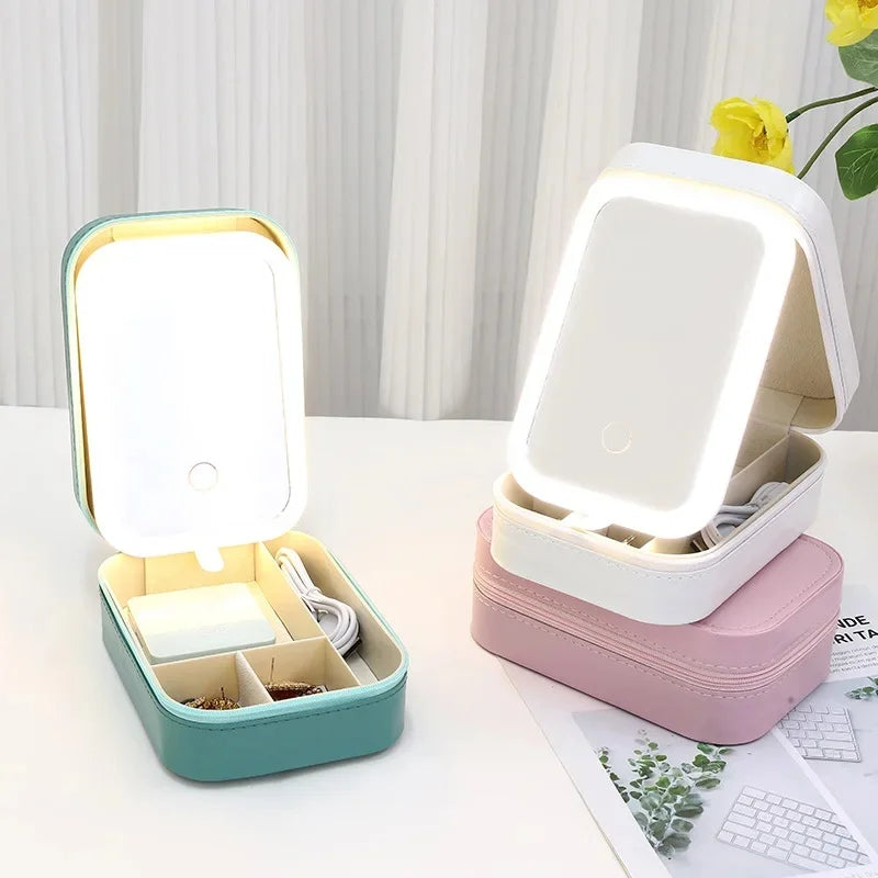 On-The-Go Mini LED Mirror Makeup case